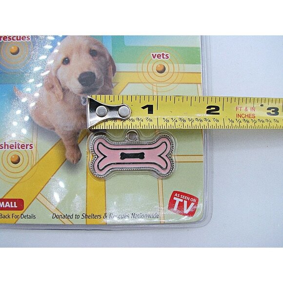 Smart Tag Pet ID Small Pink Bone Enamel EAlert Service Find Your Pet Fast - Picture 8 of 8
